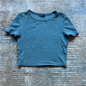 Blue Zara Basic Baby Tee